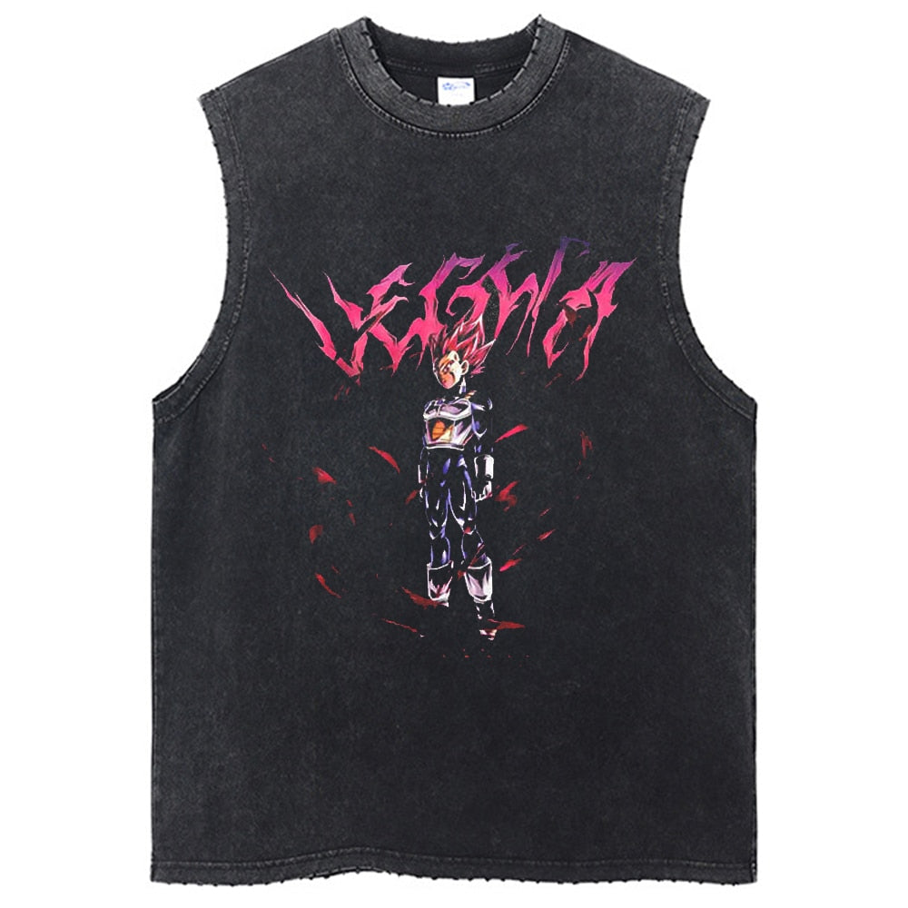 Vintage Vegeta Sleeveless Vest Dragon Ball Z T-shirts