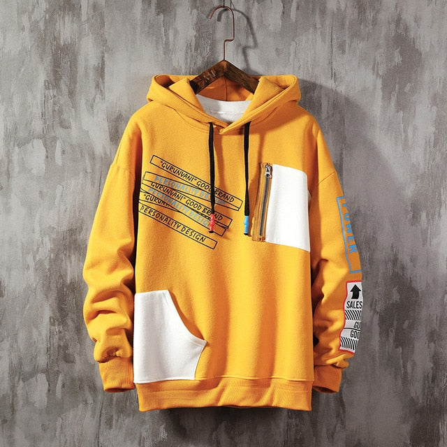 Autumn Large Size patchwork Hoodie