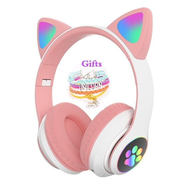 LED Cute Cat Bluetooth Headphone